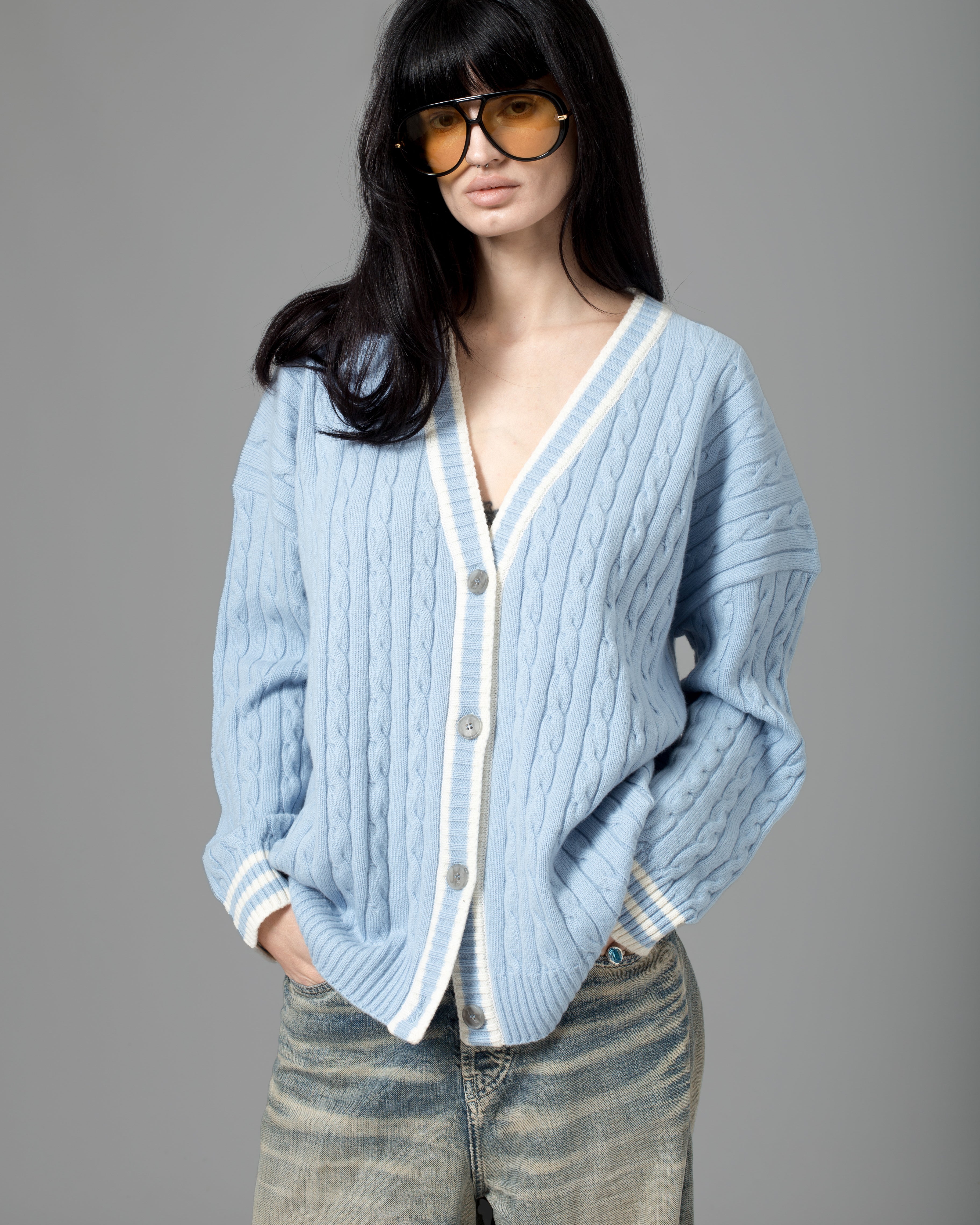 Cardigan with contrasting details