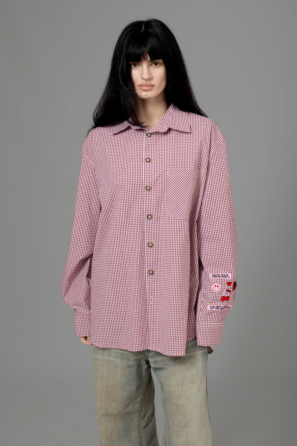 RED COTTON SIGNATURE SHIRT