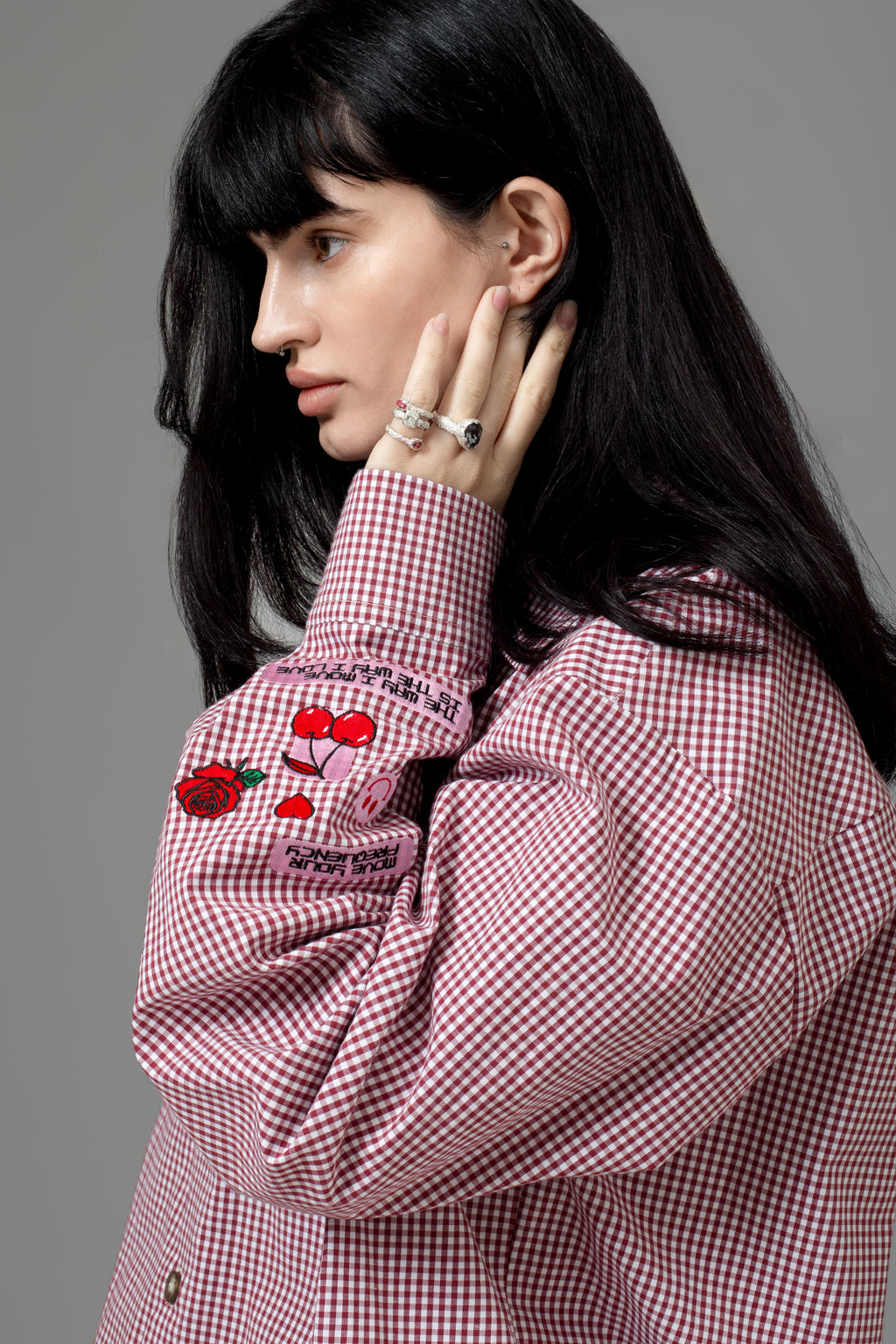 RED COTTON SIGNATURE SHIRT