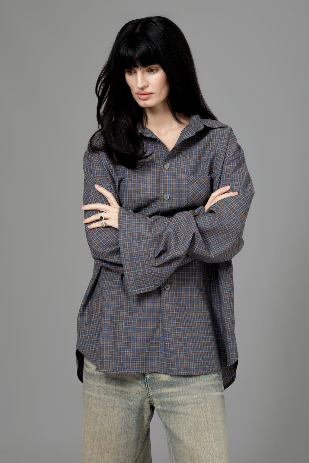 LIGHT GREY WOOL SHIRT