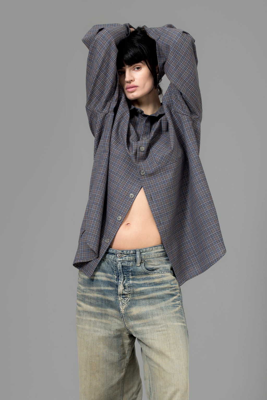 LIGHT GREY WOOL SHIRT
