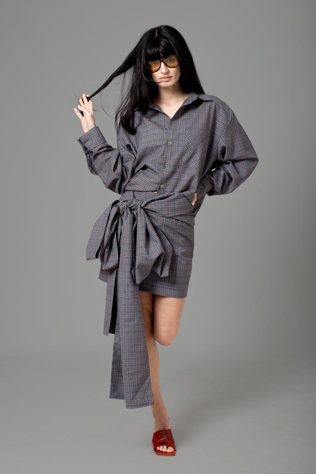 LIGHT GREY BOW SKIRT
