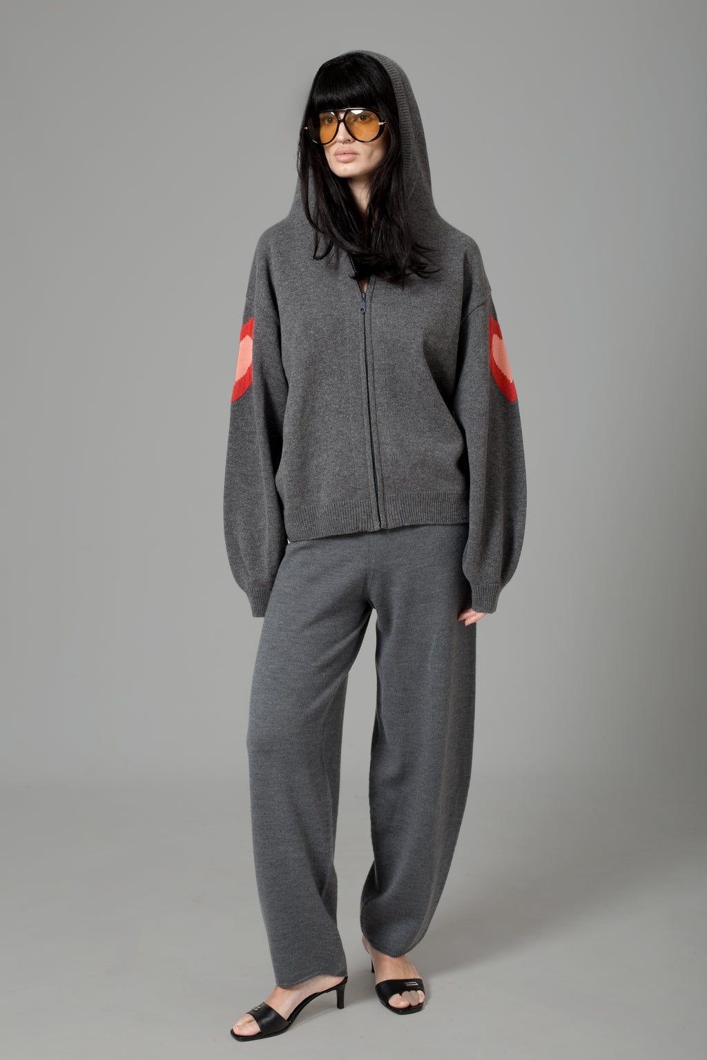 HEART LAMBSWOOL ZIP HOODIE