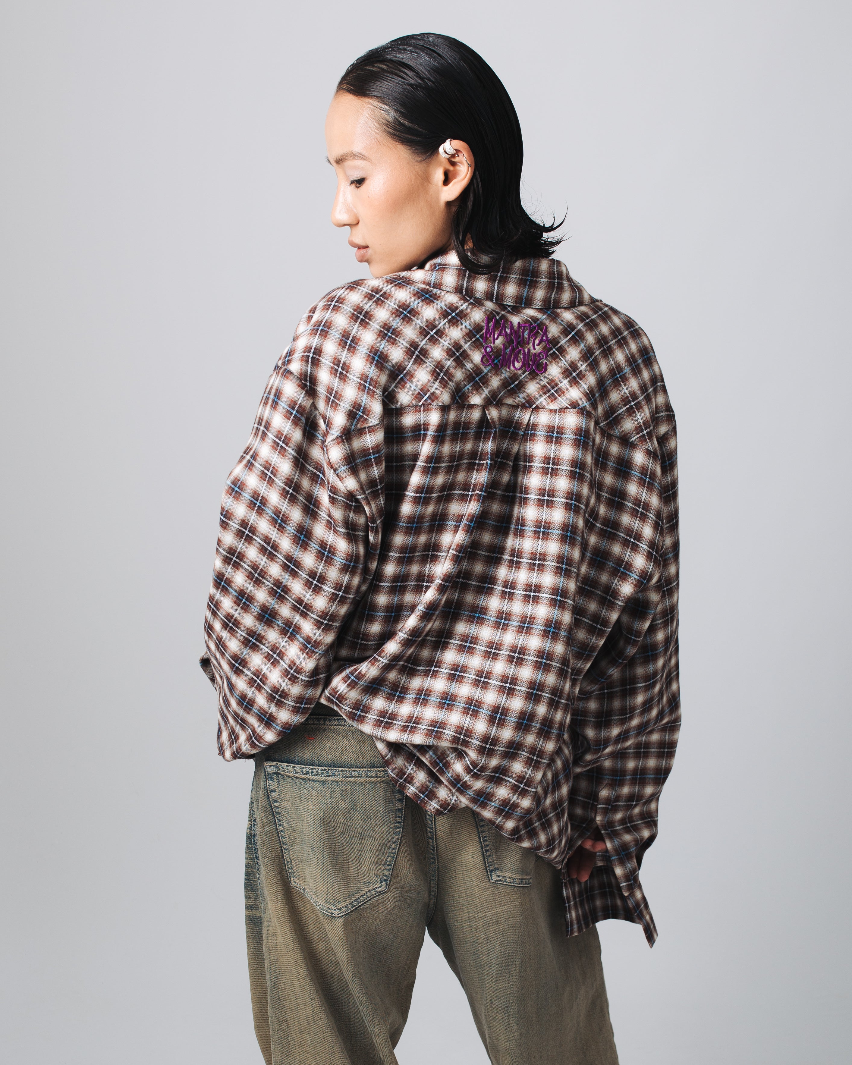 BROWN COTTON & LINEN SHIRT