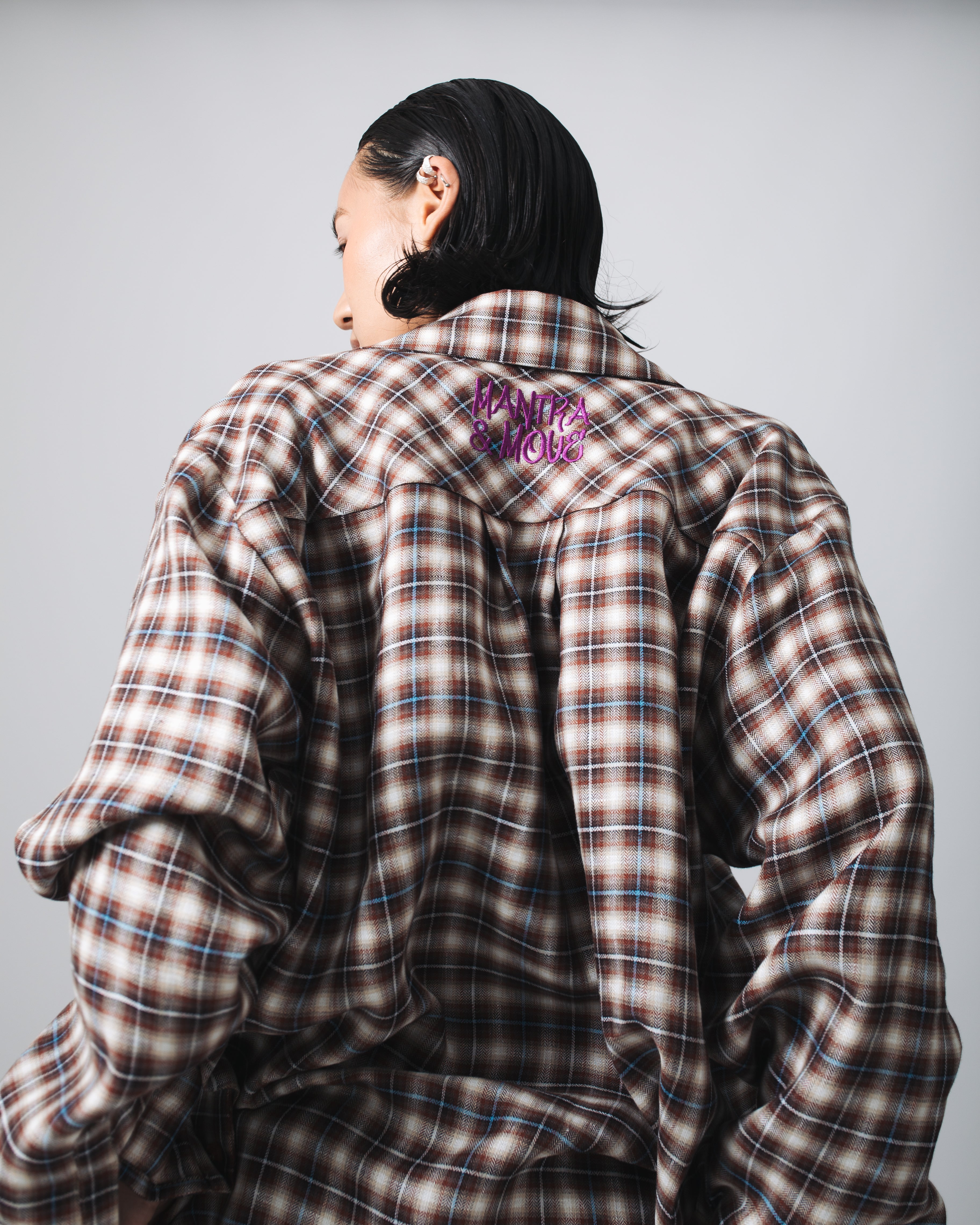 BROWN COTTON & LINEN SHIRT