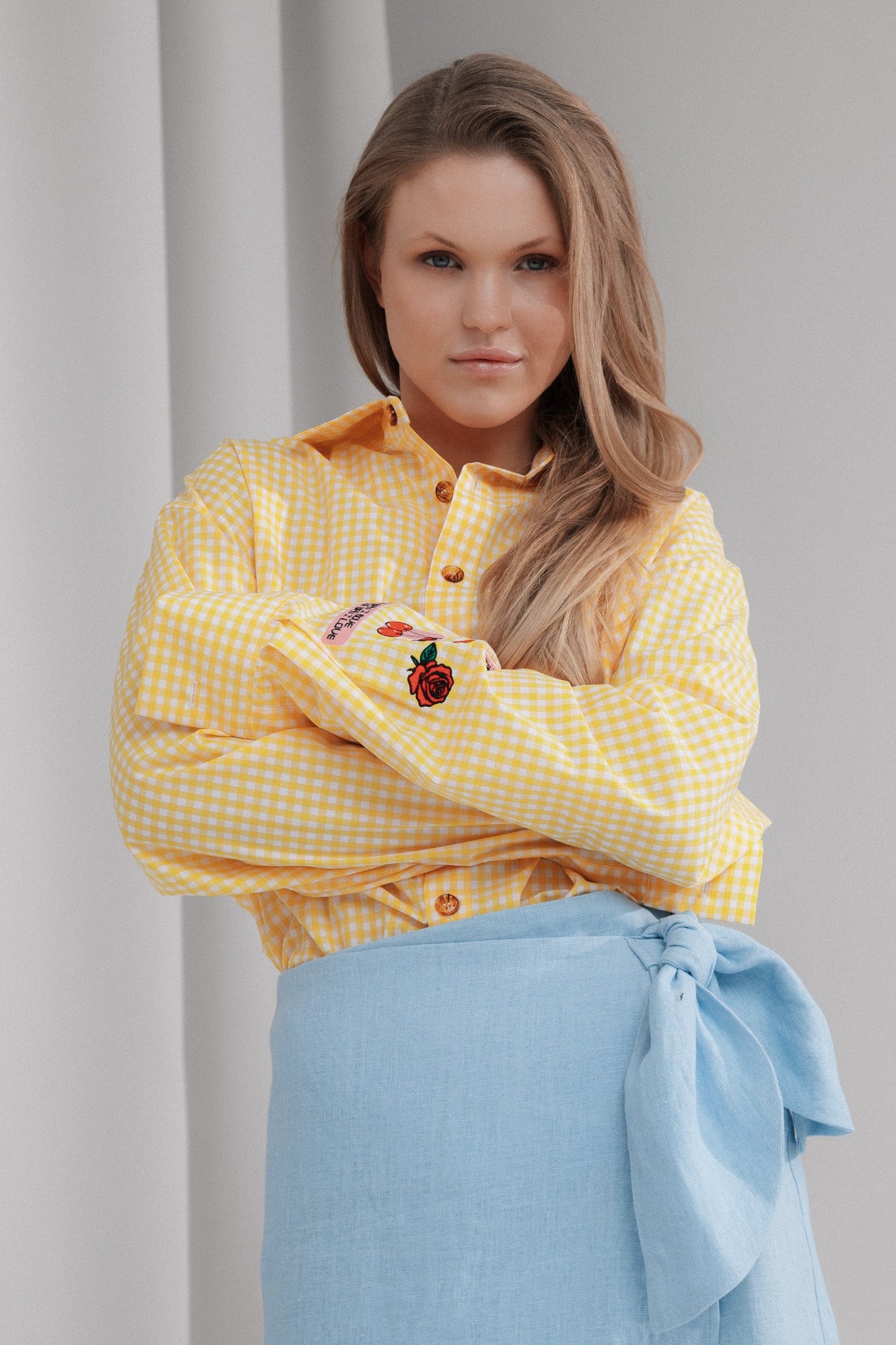 YELLOW COTTON SIGNATURE SHIRT