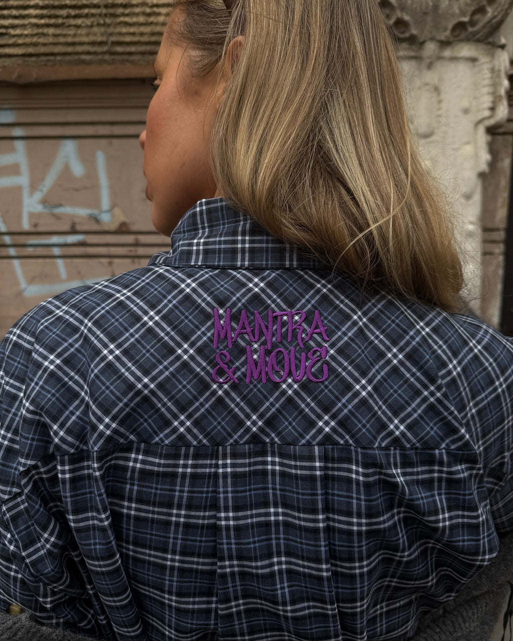 GREY COTTON SHIRT WITH EMBROIDERY