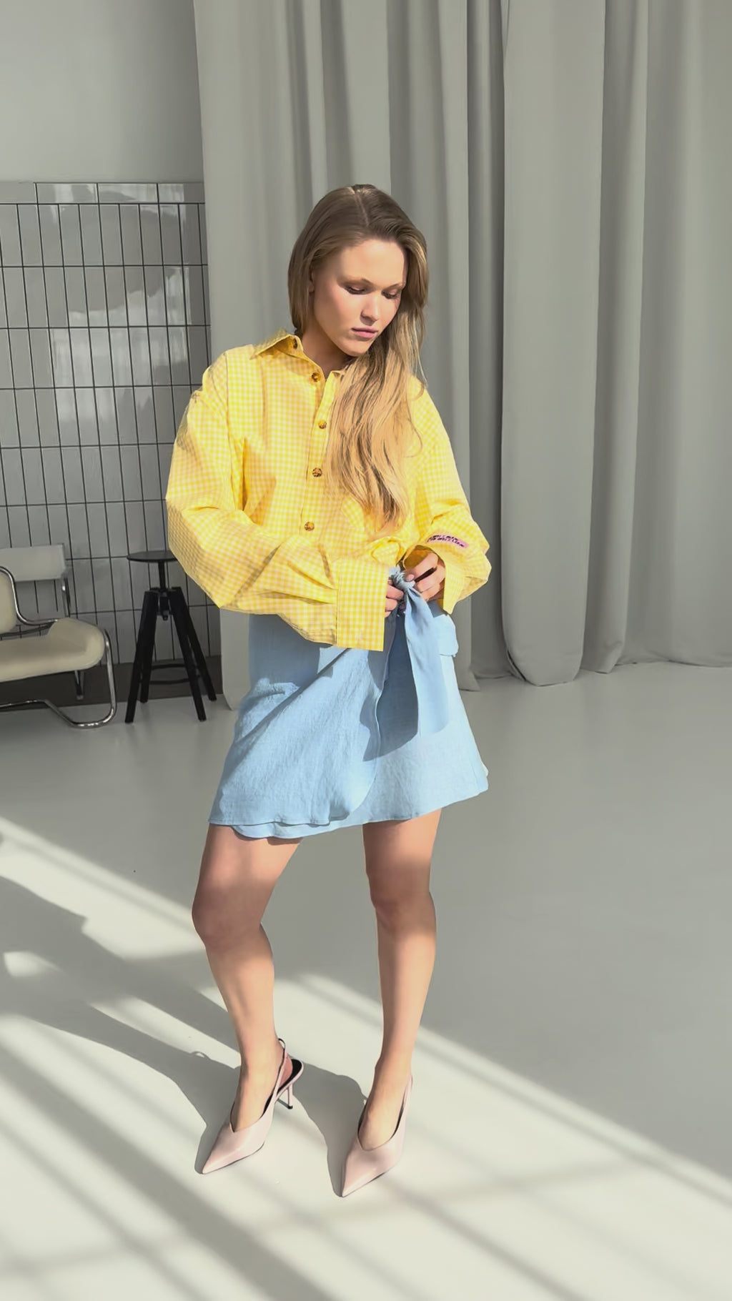 YELLOW COTTON SIGNATURE SHIRT