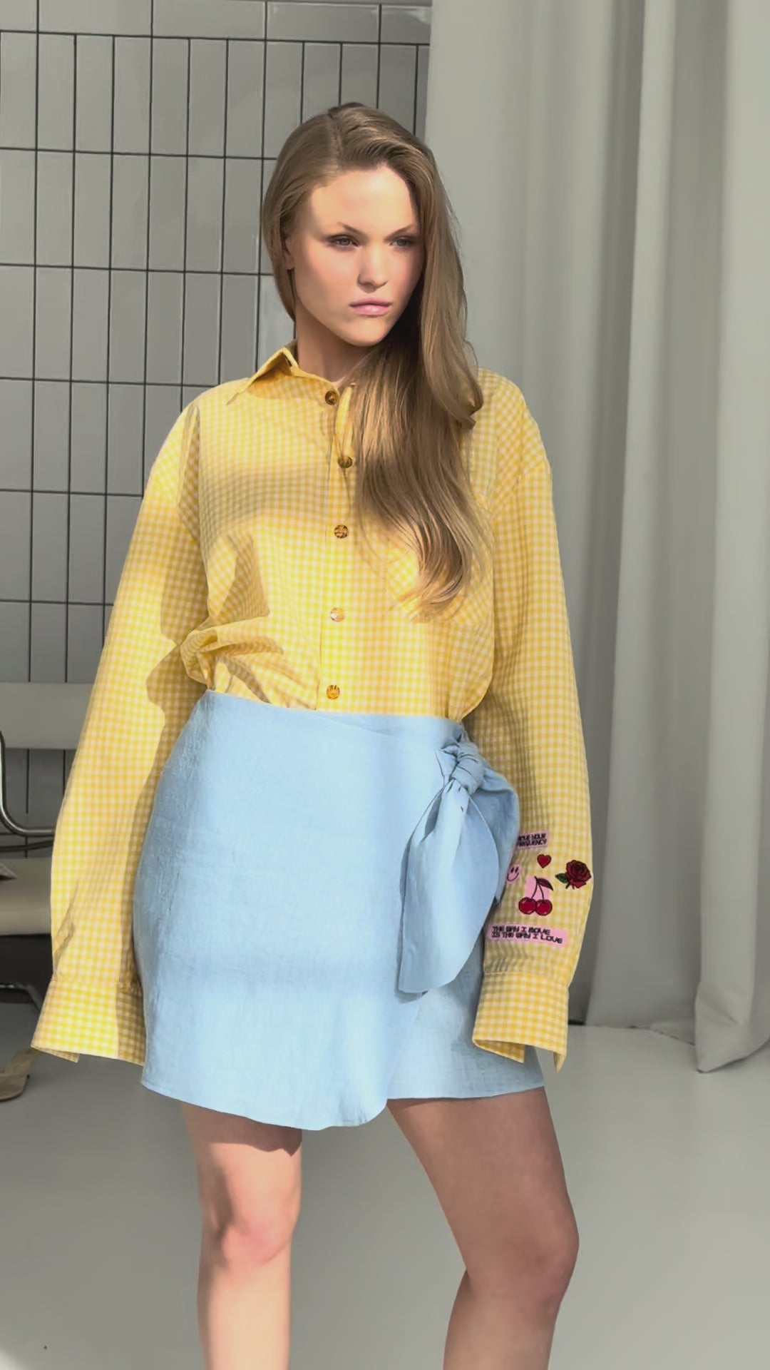 YELLOW COTTON SIGNATURE SHIRT
